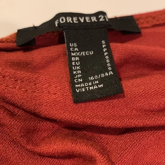 So Flattering! Rust Forever 21 Gathered Stretch Top — Small - Picture 6 of 10